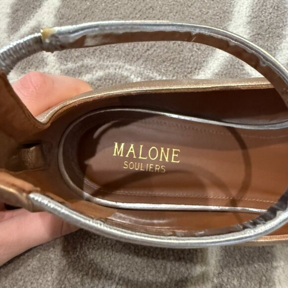 Malone Souliers Robyn Flats Metallic Gold and Silver Size 41 EU - Picture 6 of 8
